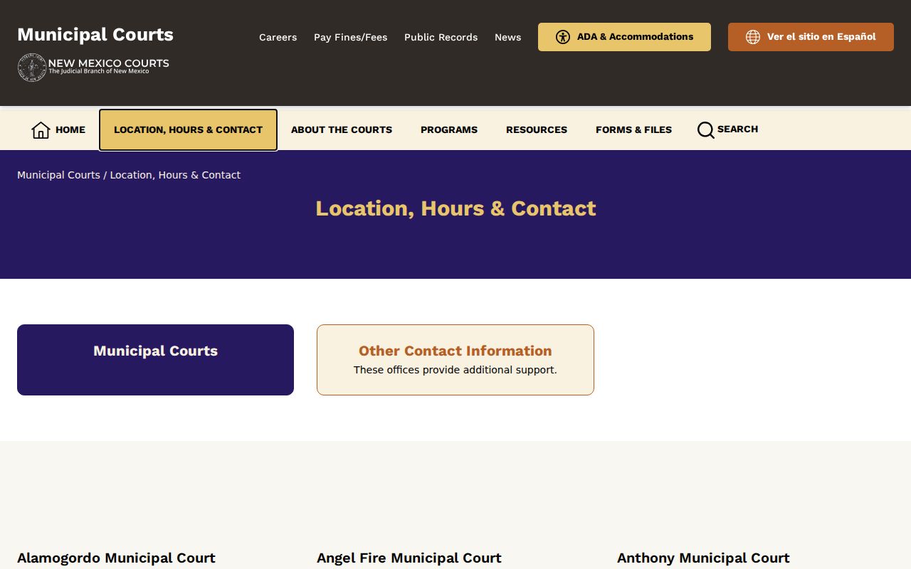 Clayton Municipal Court listing for Union County case records