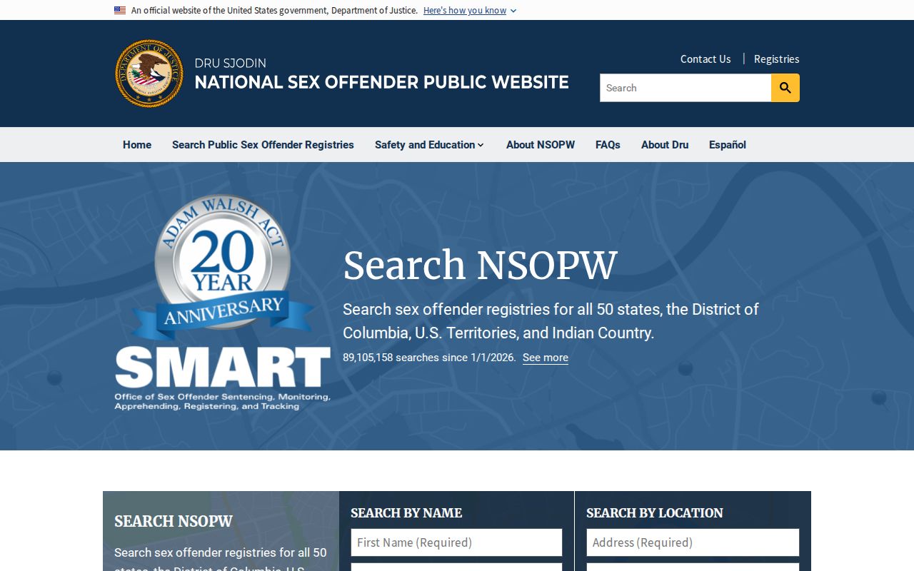 Union County sex offender lookup national NSOPW search