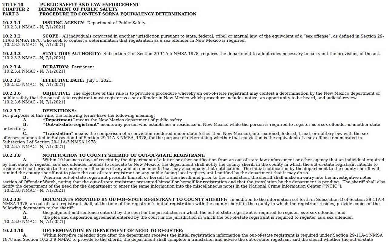 Union County sex offender lookup New Mexico registration rule